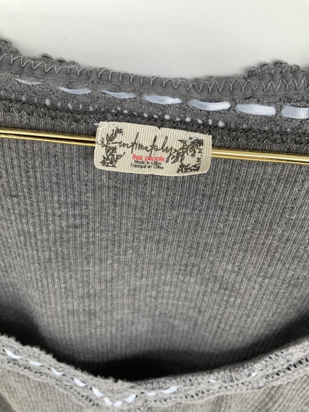 Free People Intimately Only You Long-sleeve top size Medium Grey - Picture 3 of 6